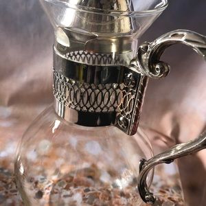 F.B. Rogers Silver Glass Coffee Carafe/warmer